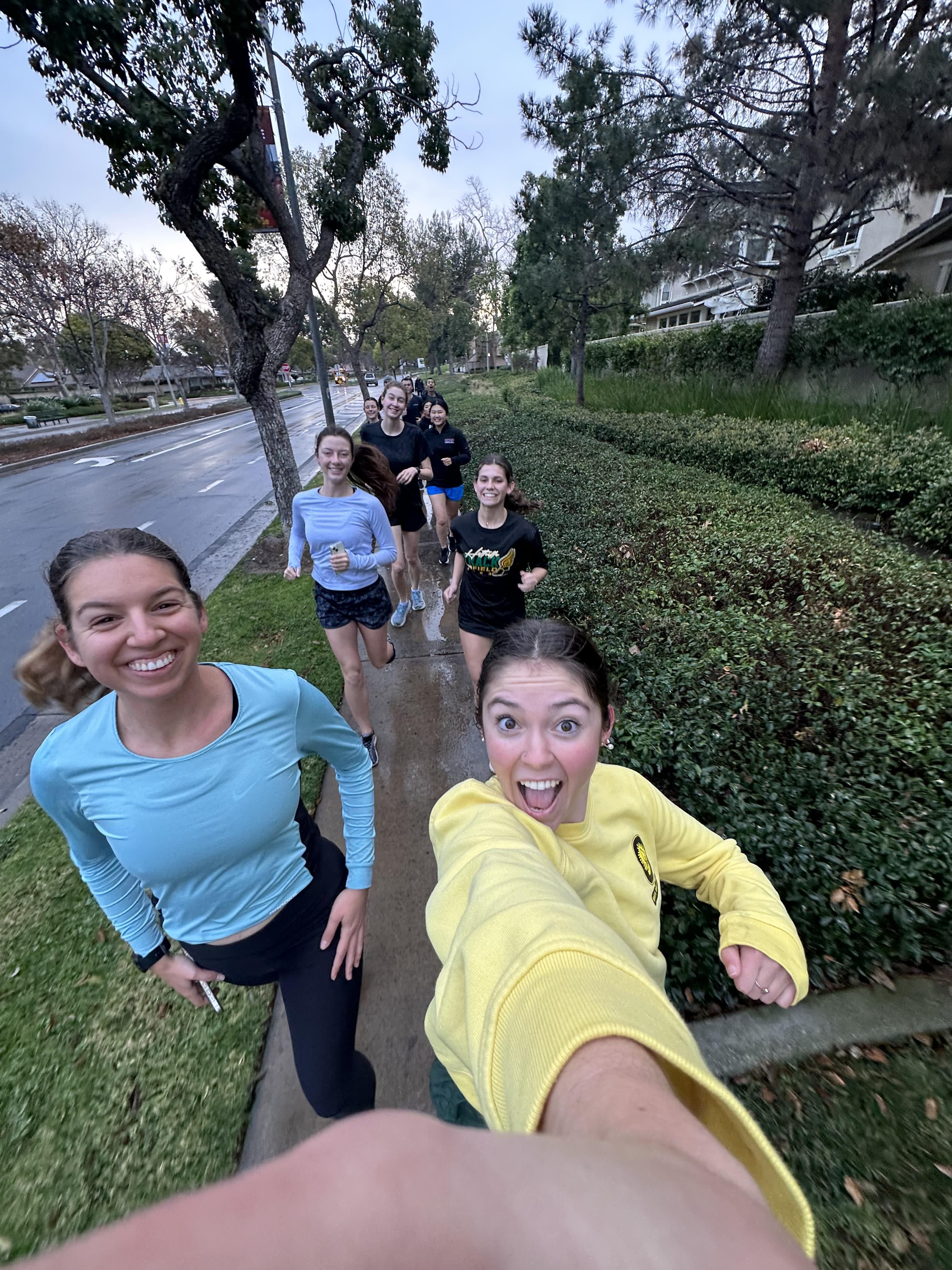 Run club during one of their Saturday runs